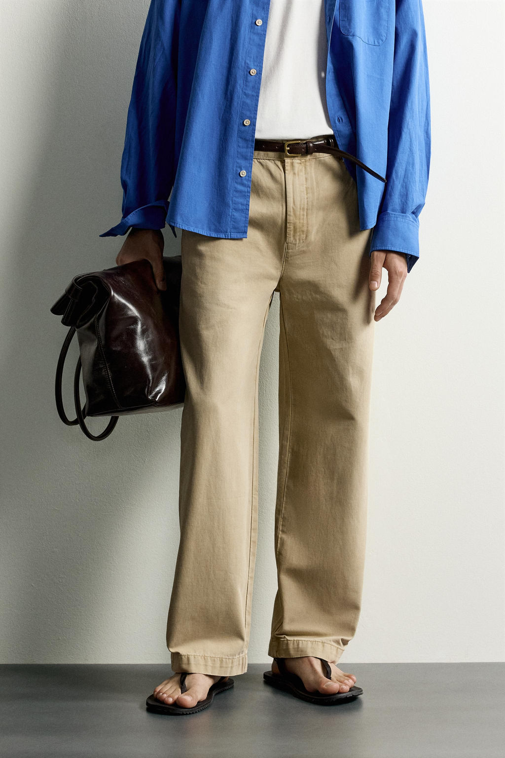 PANTAL?N CHINO RELAXED FIT LAVADO / Beige - Zara фото 2