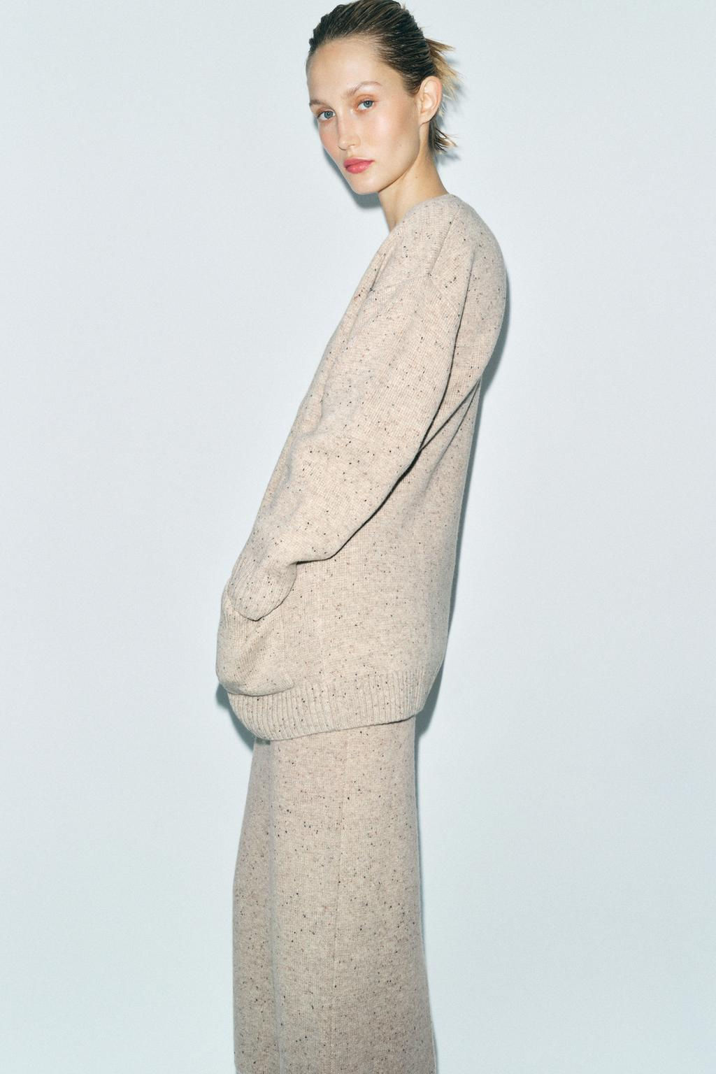 100% WOOL OVERSIZE CARDIGAN - Zara фото 4