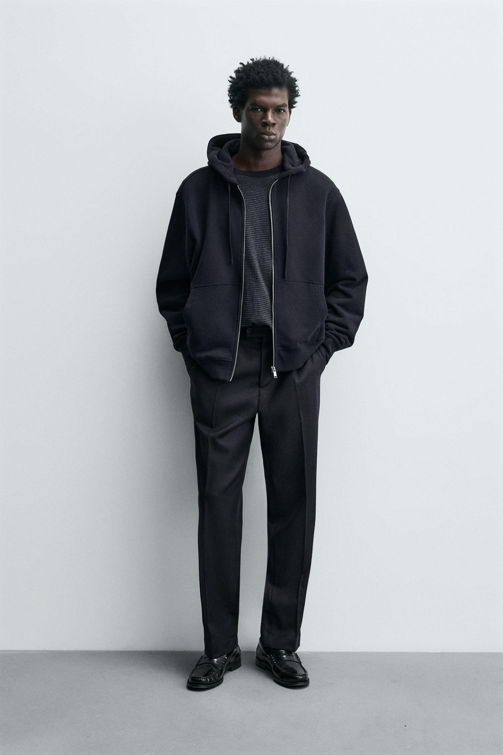 100% WOOL TEXTURED TROUSERS