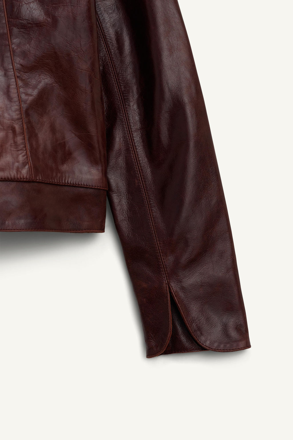 LIMITED EDITION 100% LEATHER CROPPED BLAZER - Zara фото 10
