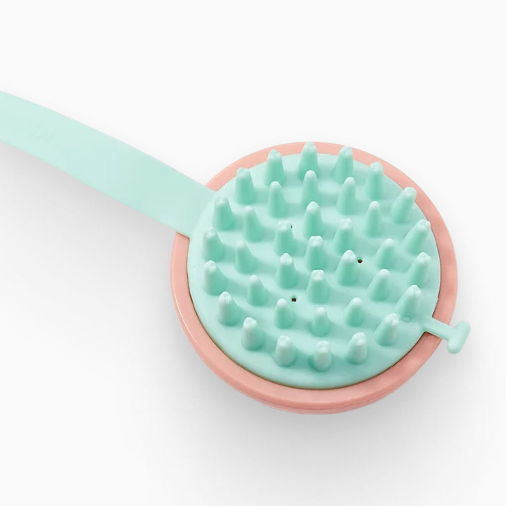 ETHERA Массажная силиконовая щётка для мытья головы, розовый  фото 4