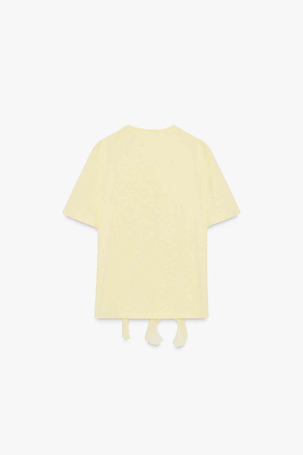 T-SHIRT WITH FRONT RUFFLES - Zara фото 5
