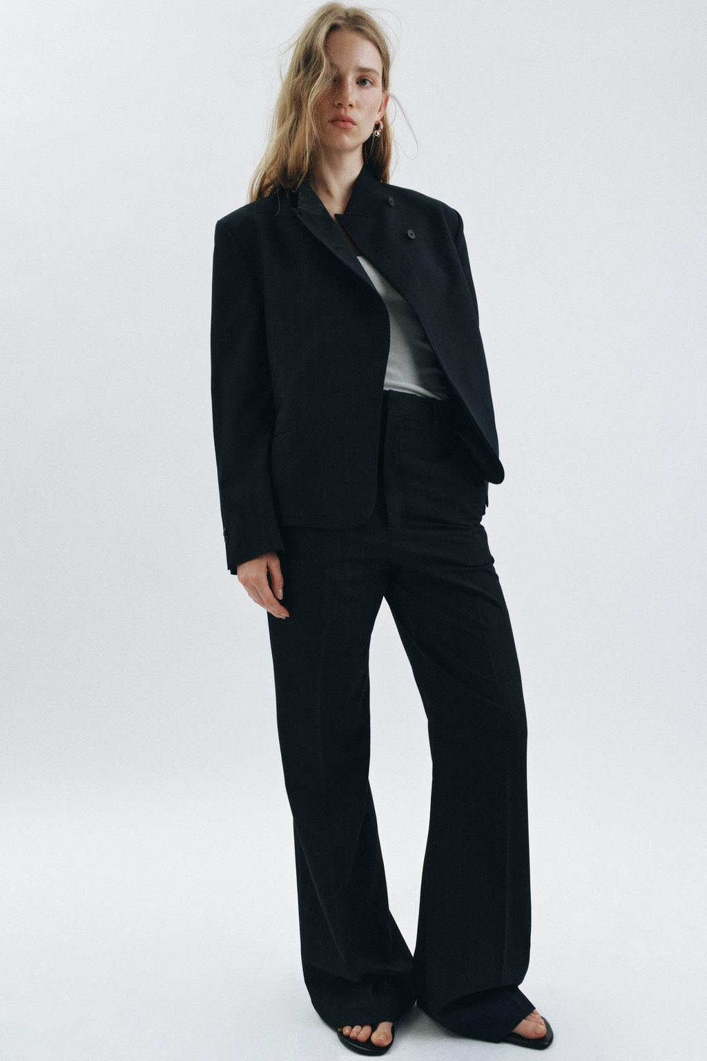 PANTAL?N WIDE LEG TIRO ALTO ZW COLLECTION / rayas - Zara фото 14
