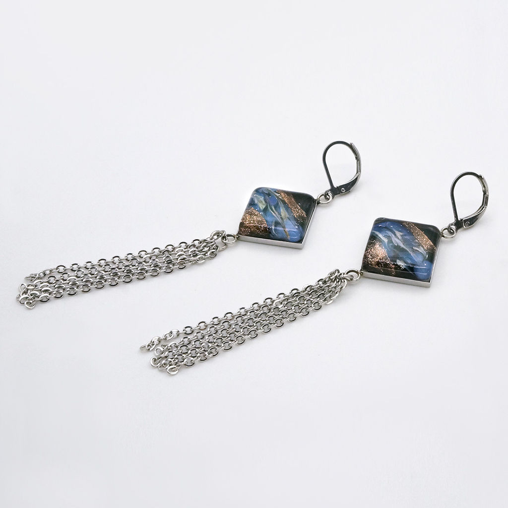 Серьги из муранского стекла AZURE FLAME LS3370 - Vloes фото 3