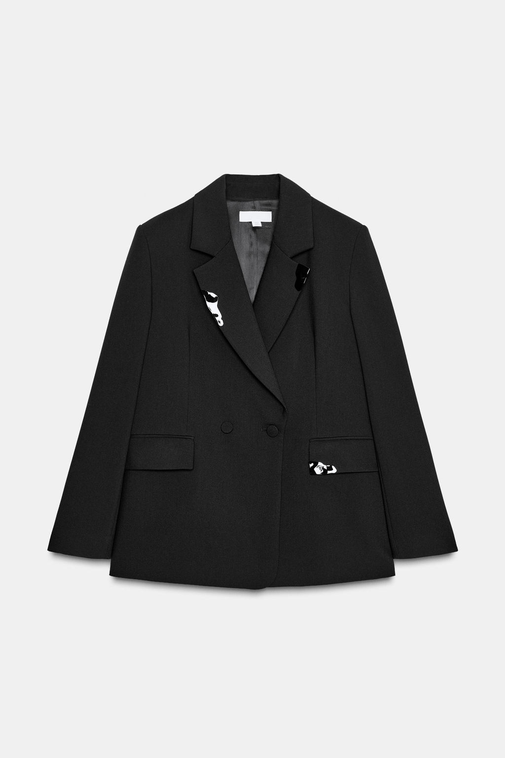 OVERSIZE DOUBLE-BREASTED BLAZER WITH LAPEL APPLIQU_S - Zara фото 7