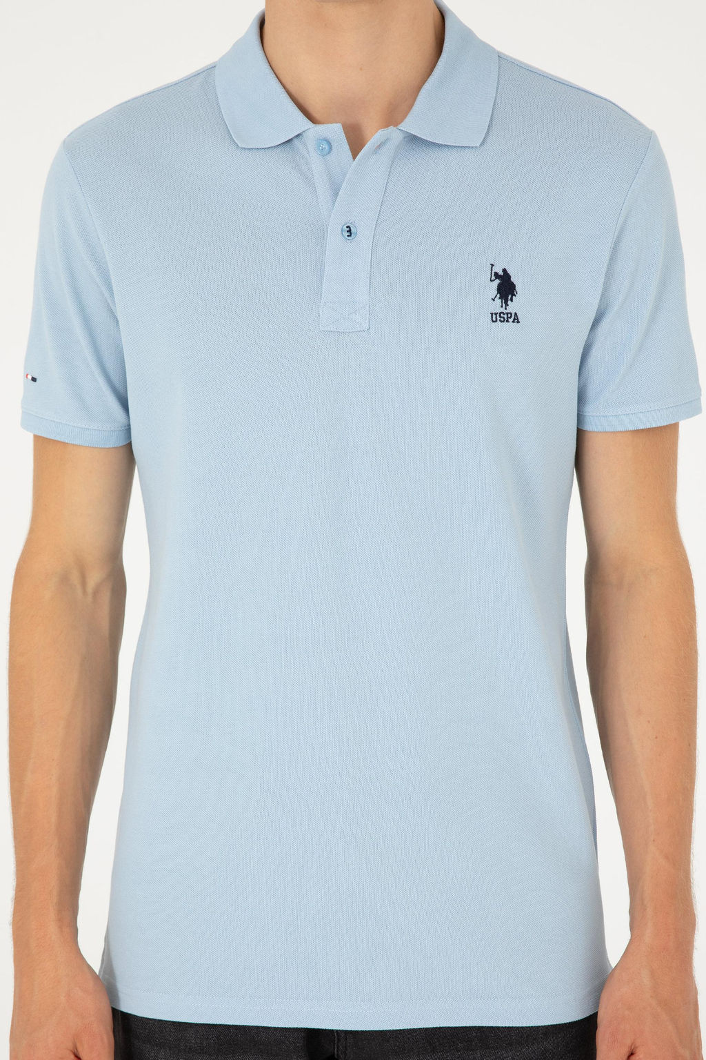 Мужская голубая базовая футболка - U.s. polo assn фото 6