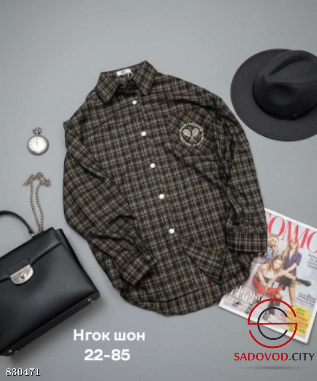 Рубашка женская в клетку