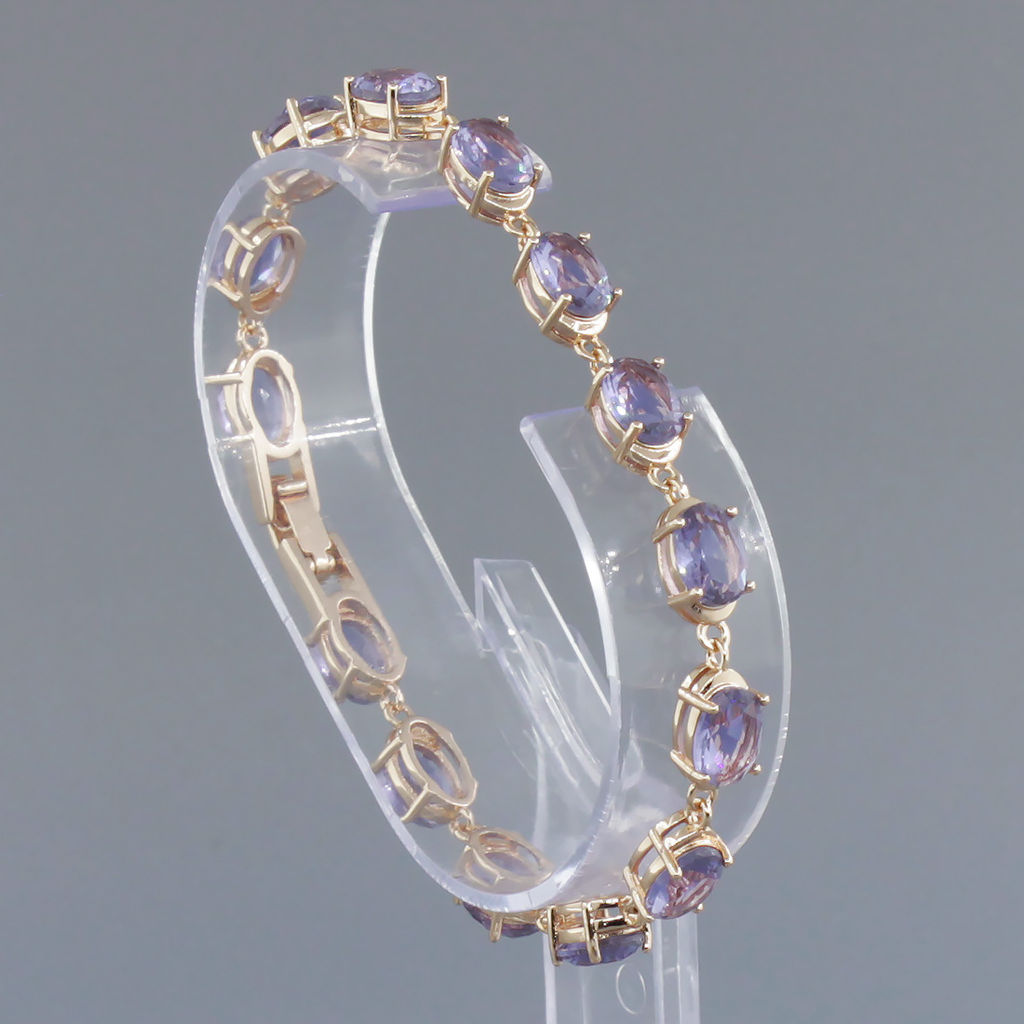 Александрит, браслет Джейни, покрытие под золото, длина 17,5см - Agat77 фото 2