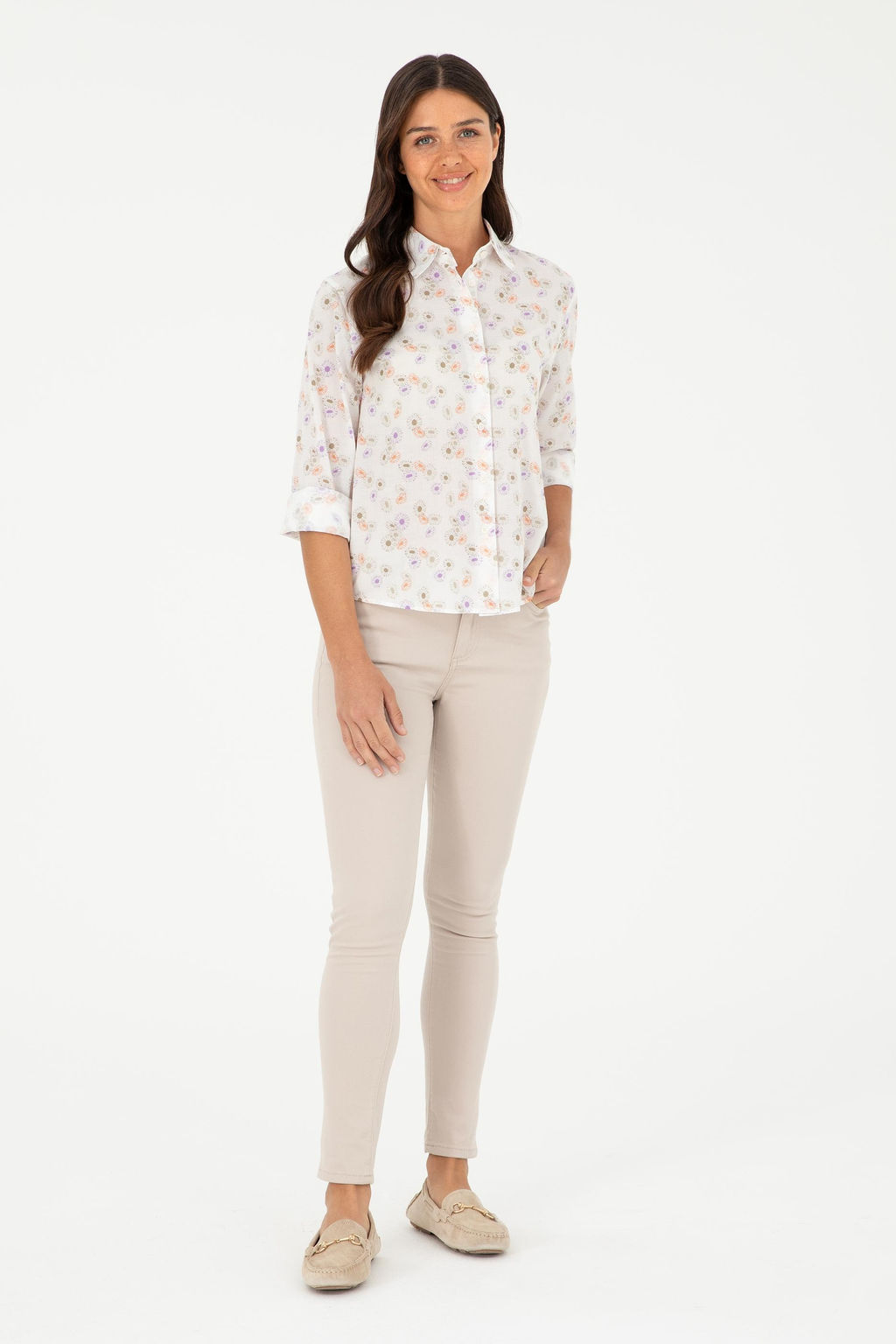 U. S. Polo Assn / Женская рубашка цвета хаки с длинным рукавом - U.s. polo assn фото 4