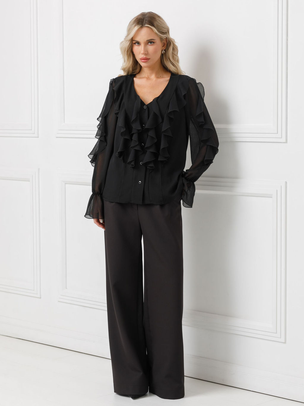 Блузка из шифона с эффектом креш