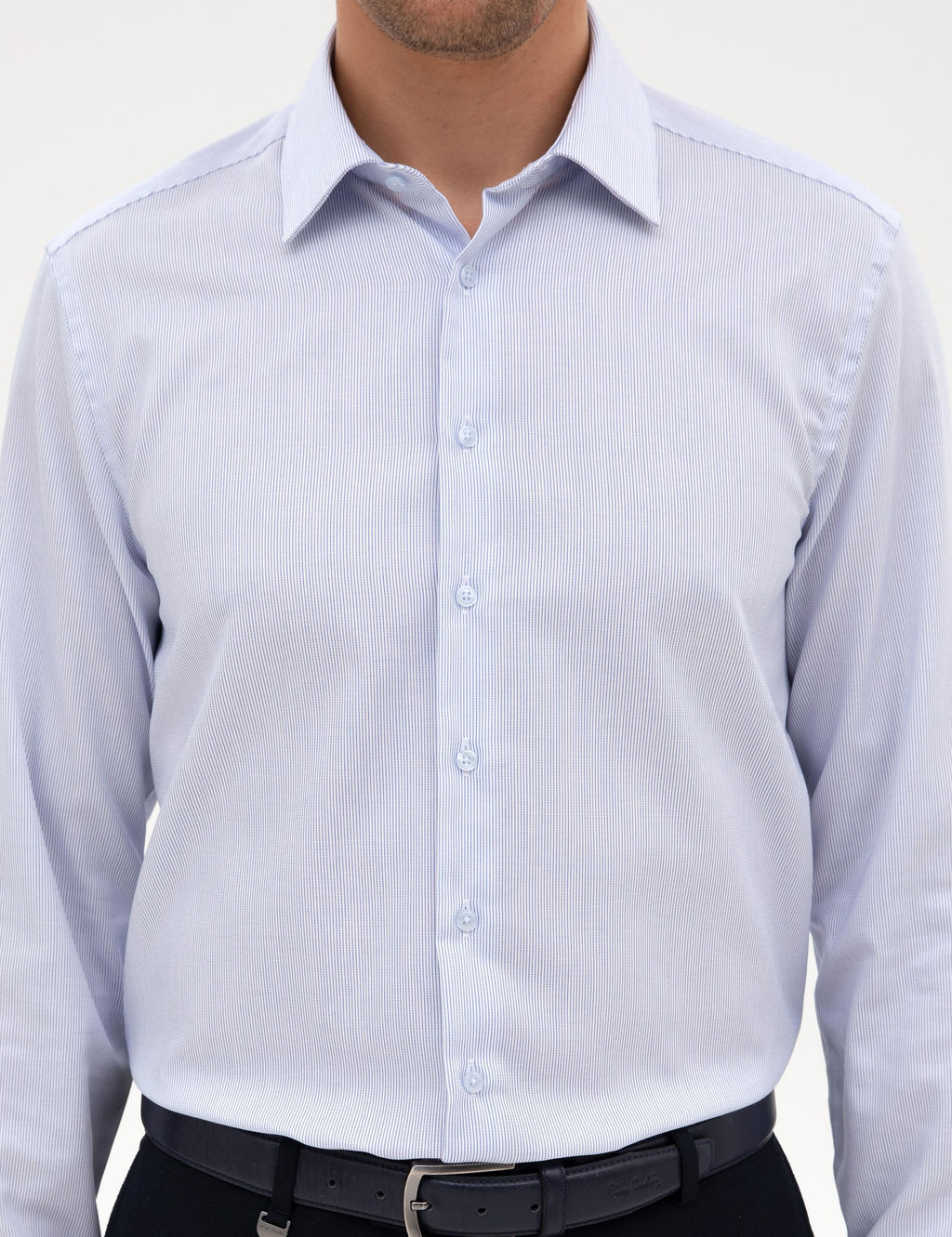 A__k Mavi Non Iron Kolay _t_lenebilir Slim Fit G_mlek - Pierre cardin фото 6