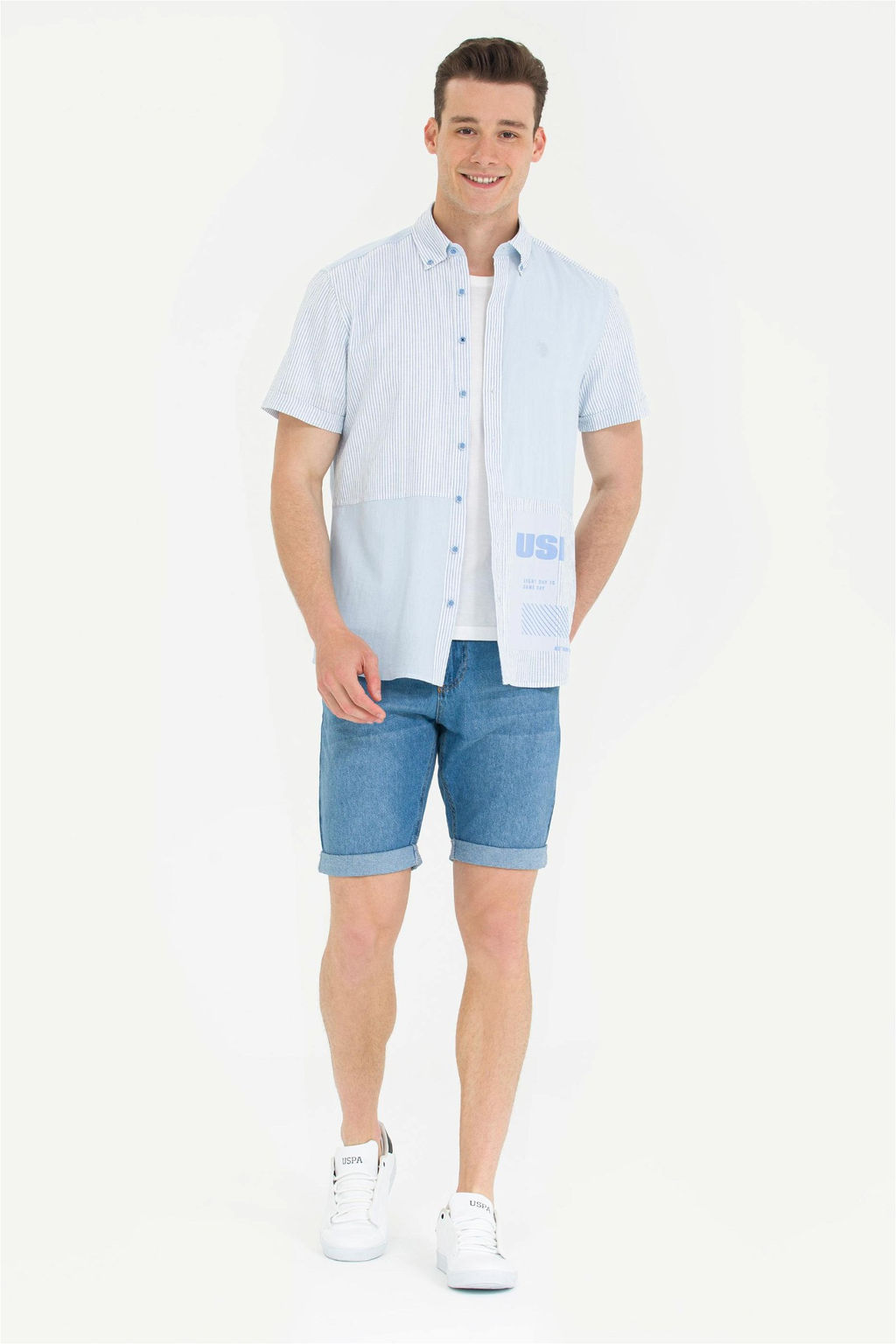 U. S. Polo Assn Мужские голубые джинсовые шорты - U.s. polo assn фото 7