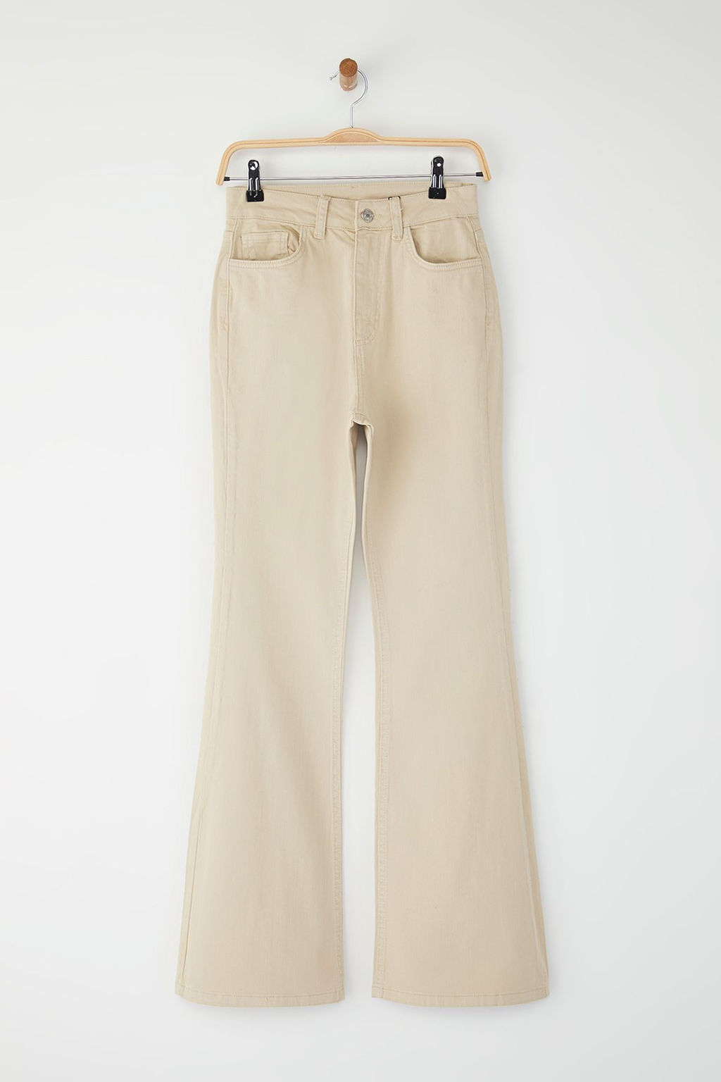 Bej Yuksek Bel Flare Jeans TWOSS25JE00281 - Trendyolmilla фото 5
