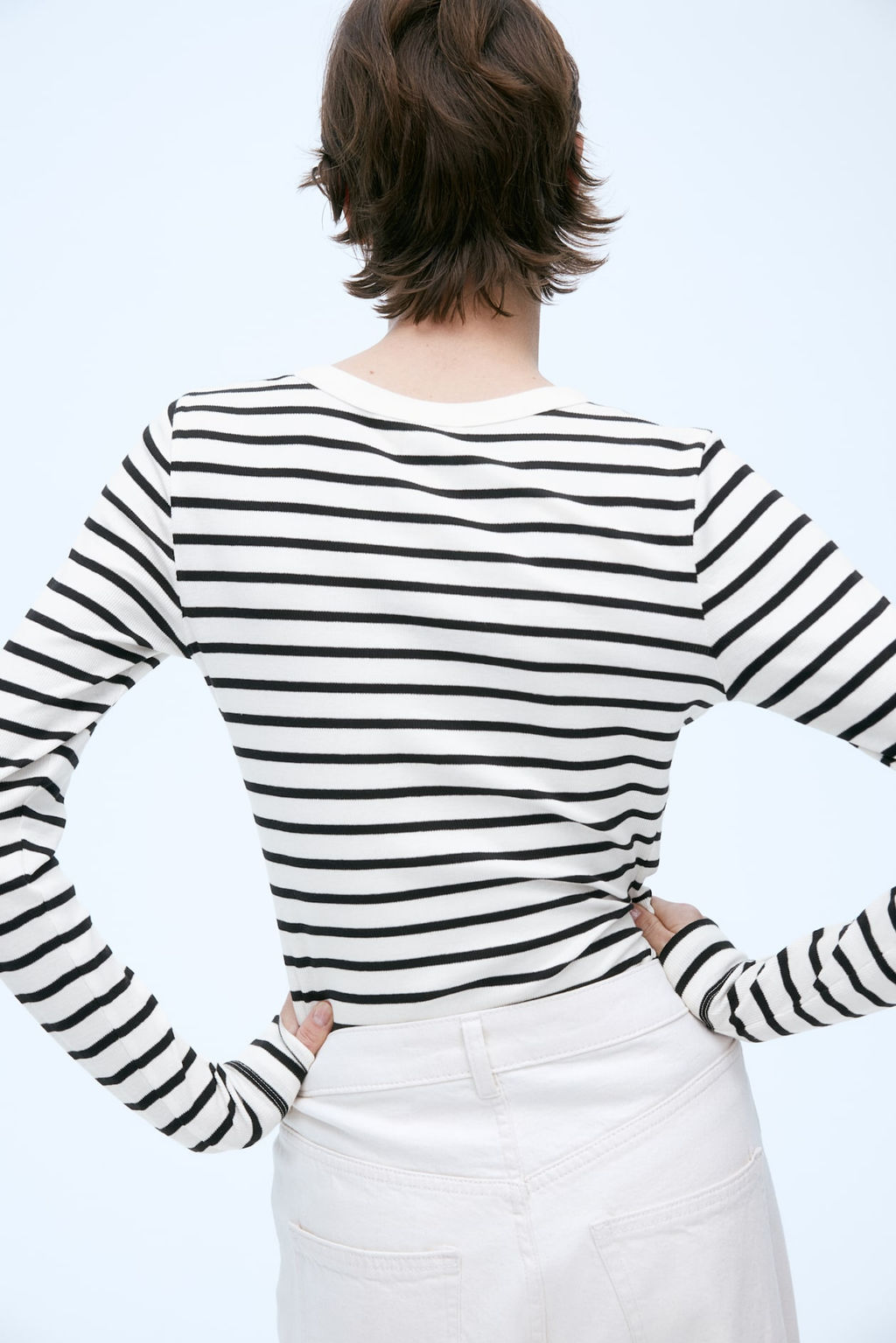 Camiseta en punto de canale - H&m фото 4