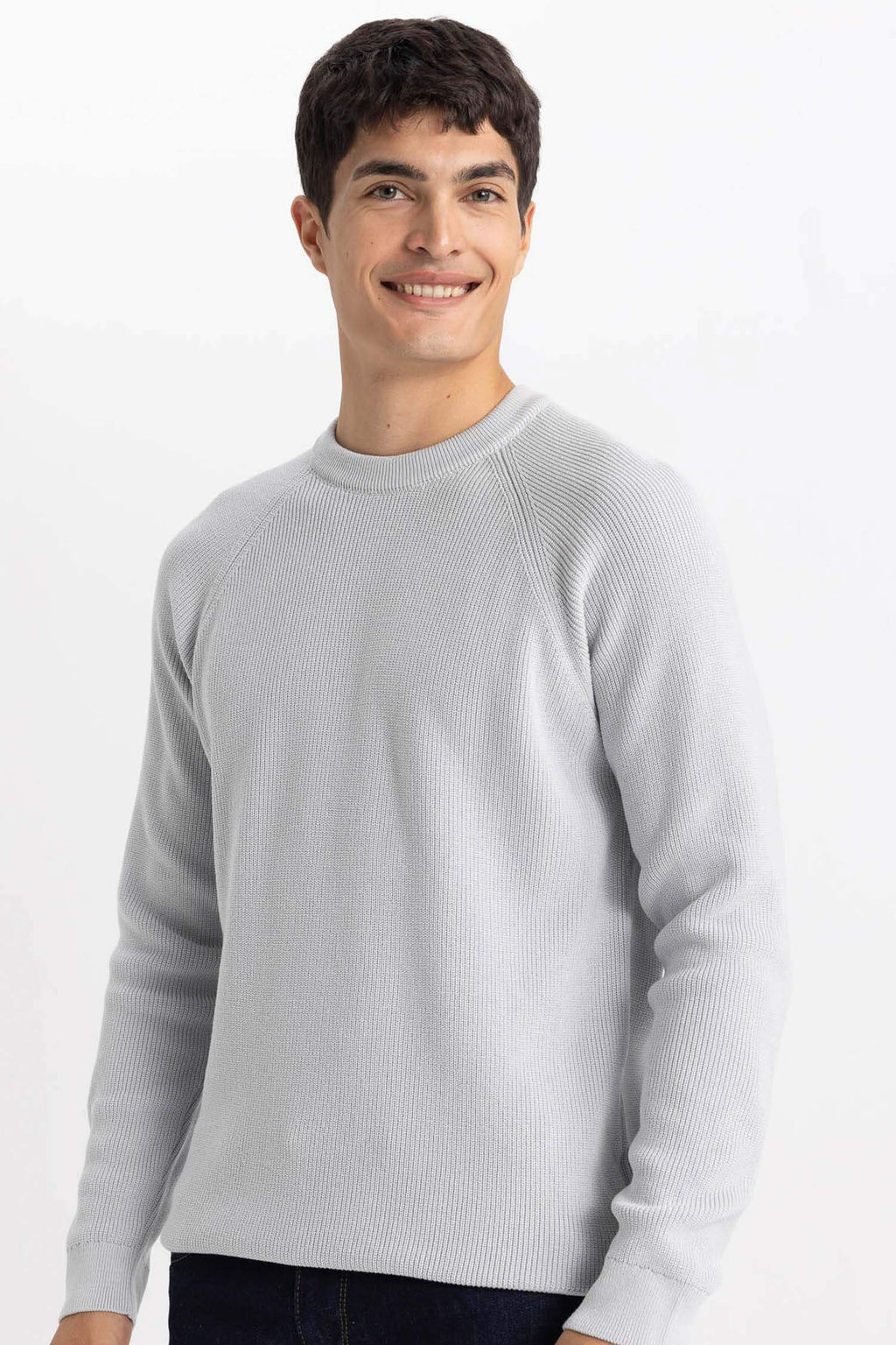 Standart Fit Normal Kesim Bisiklet Yaka Basic Duz Triko Kazak - Defacto фото 3