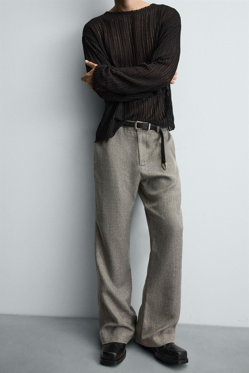 TEXTURED FLARE FIT TROUSERS - Zara фото 6
