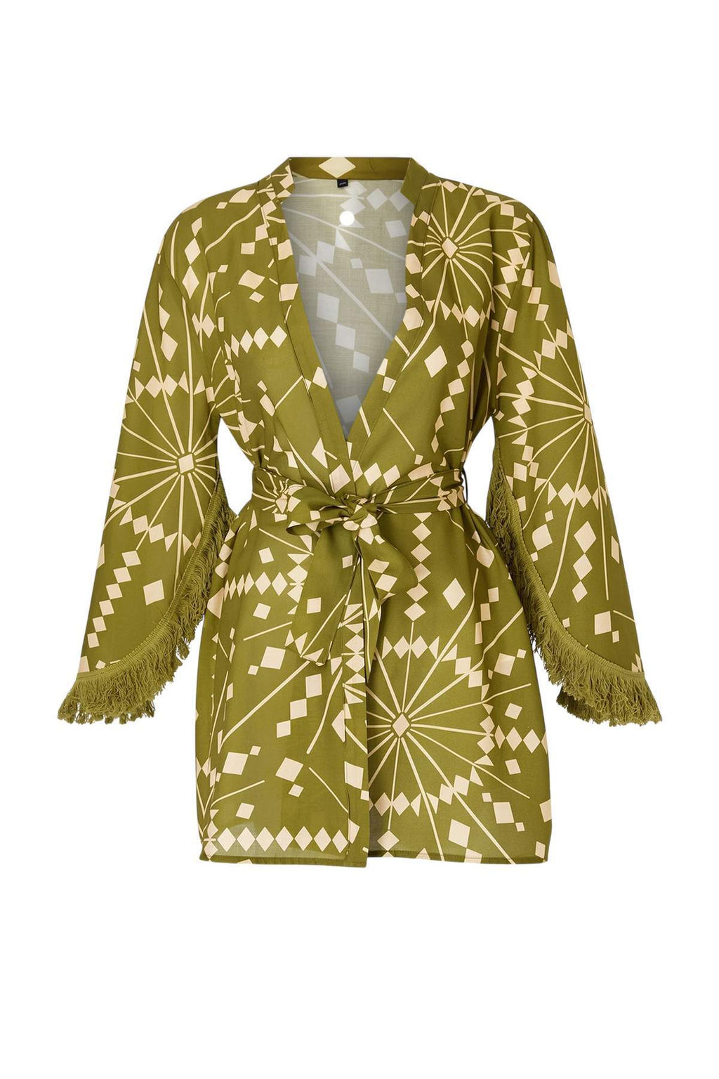 Cicek Desenli Mini Dokuma %100 Pamuklu Plaj Kimono&Kaftan TBESS23KM00004 - Trendyolmilla фото 12