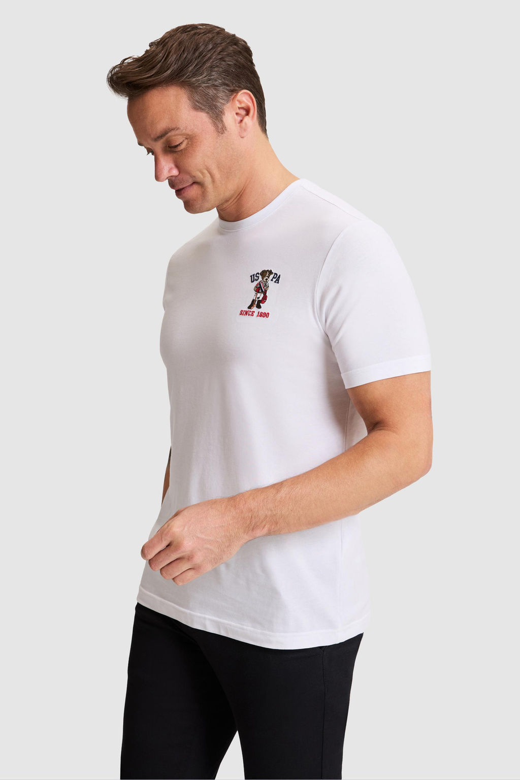 Erkek Beyaz Regular Fit Bisiklet Yaka Ti__rt