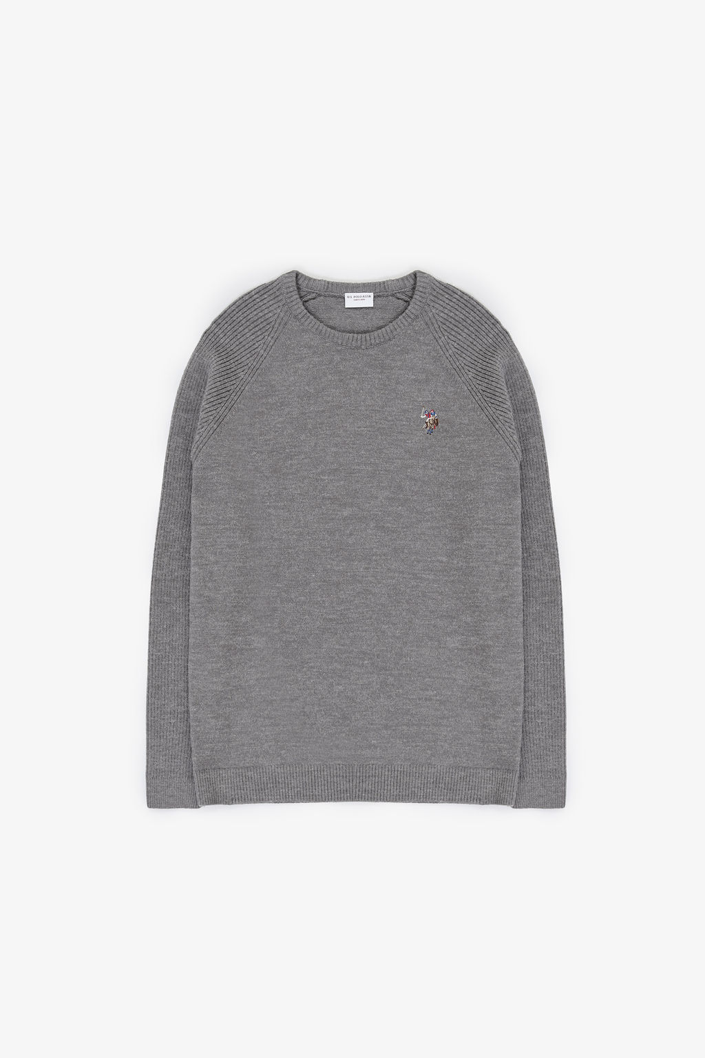Erkek Regular Fit Bisiklet Yaka Gri Kazak - U.s. polo assn фото 6