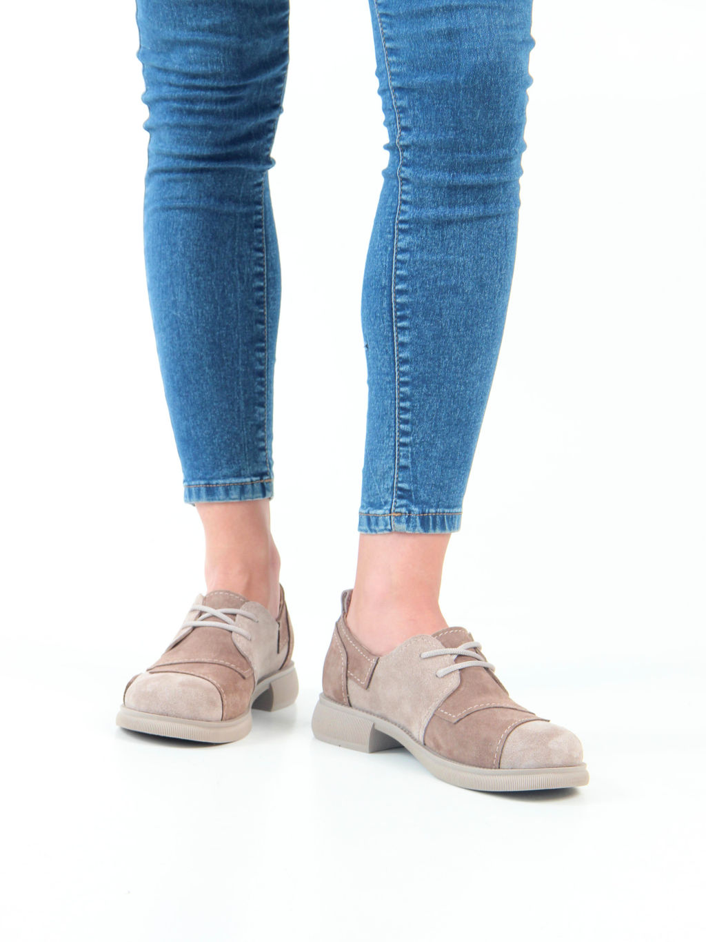 Полуботинки туфли EDART 205.патриция ka. ваниль серо коричневый замша фото 11