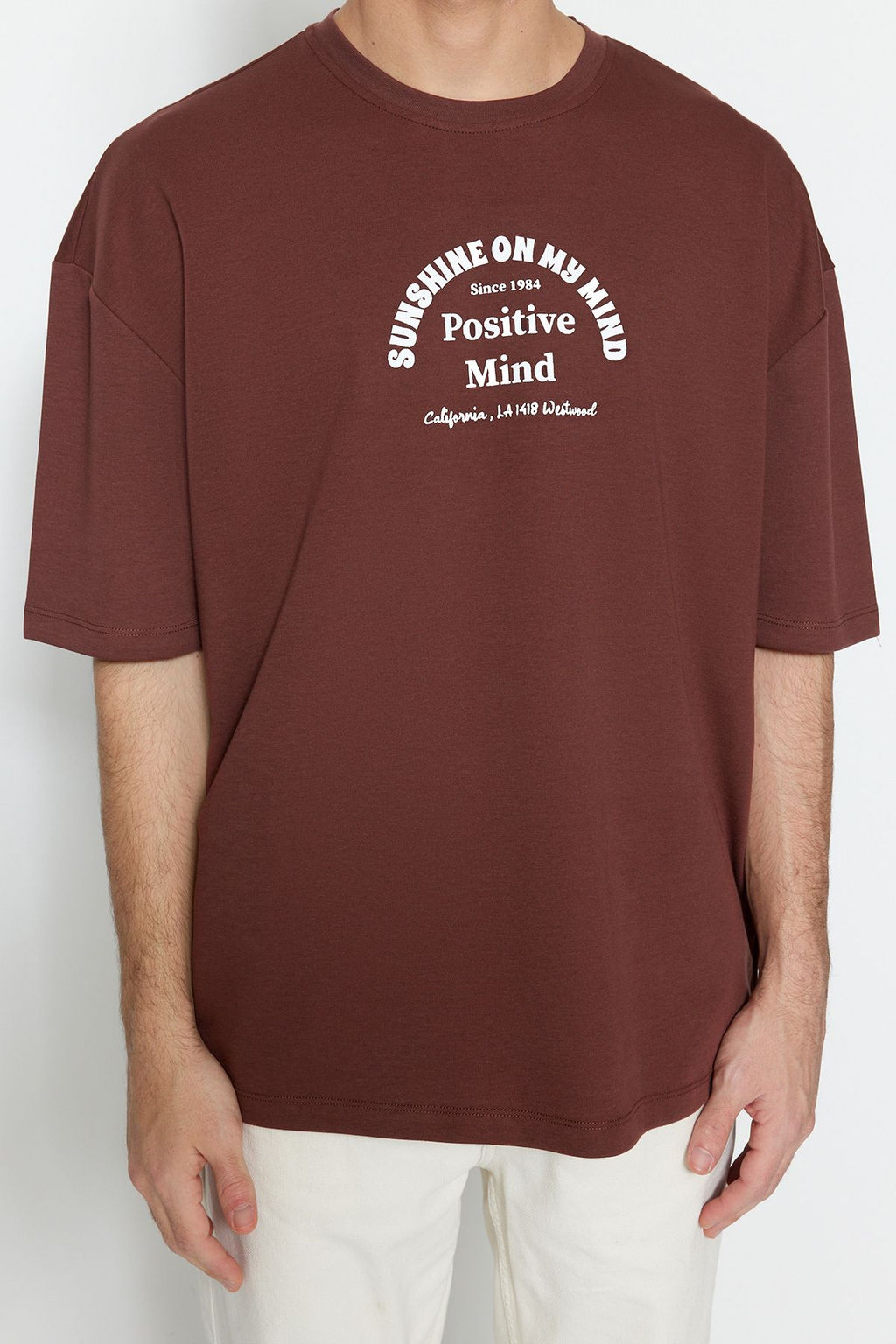 TRENDYOL MAN Oversize/Genis Kesim Bisiklet Yaka K?sa Kol Yaz? Bask?l? Pamuklu Kal?n T-Shirt TMNSS23TS00083 - Trendyolmilla фото 4