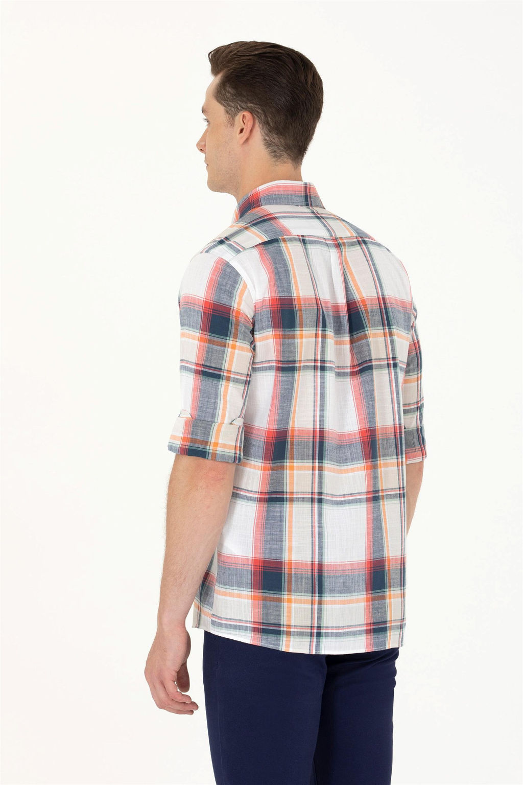 U. S. Polo Assn Мужская темно-синяя рубашка в шотландскую клетку - U.s. polo assn фото 12