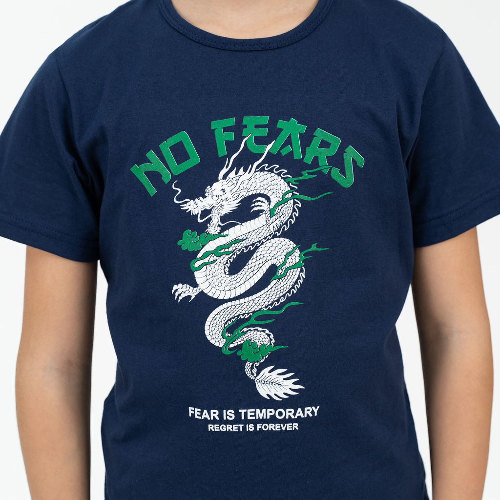 Пижама детская синяя/зеленая клетка дракон 827п/1 (122, 64)