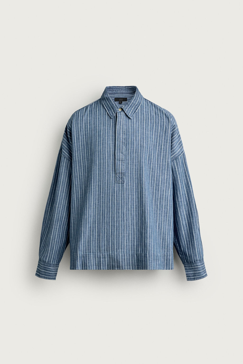 CAMISA POLO DENIM LIGERO RAYAS / Azul - Zara фото 6