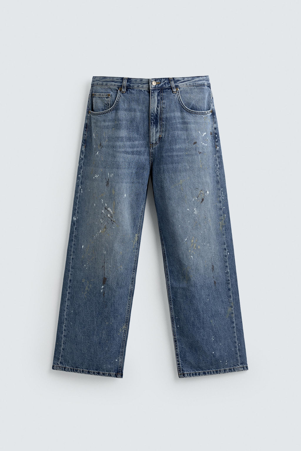 BAGGY FIT JEANS WITH PAINT SPLATTER - Zara фото 7