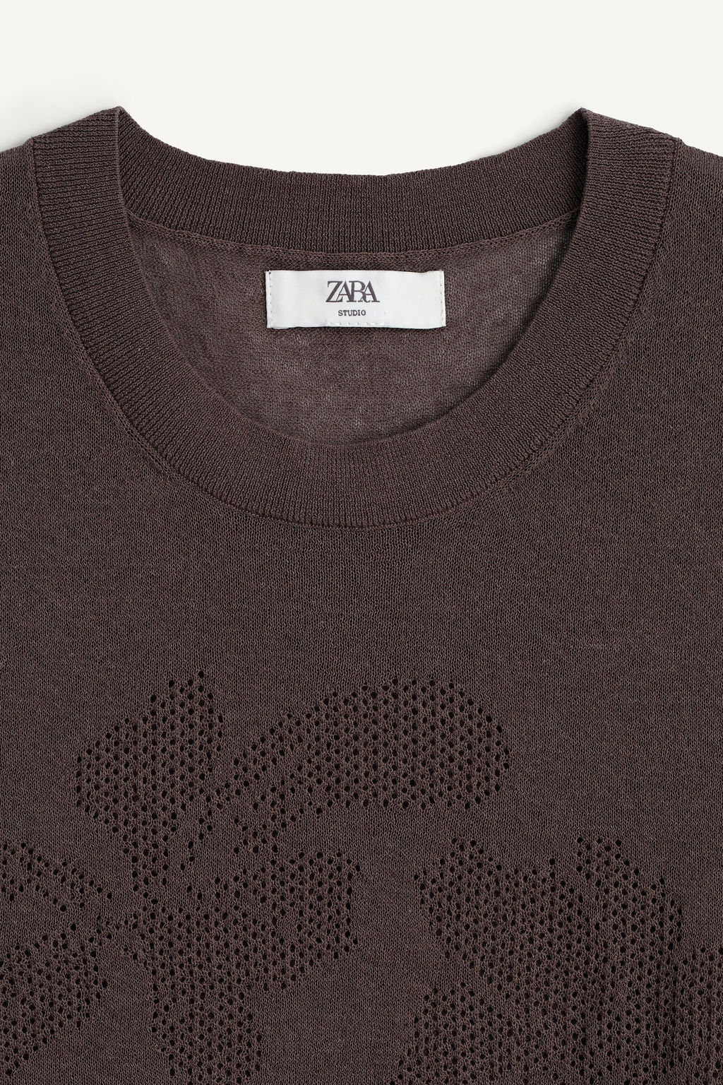 CHALECO PUNTO JACQUARD FLORES / Marr?n / Topo - Zara фото 5