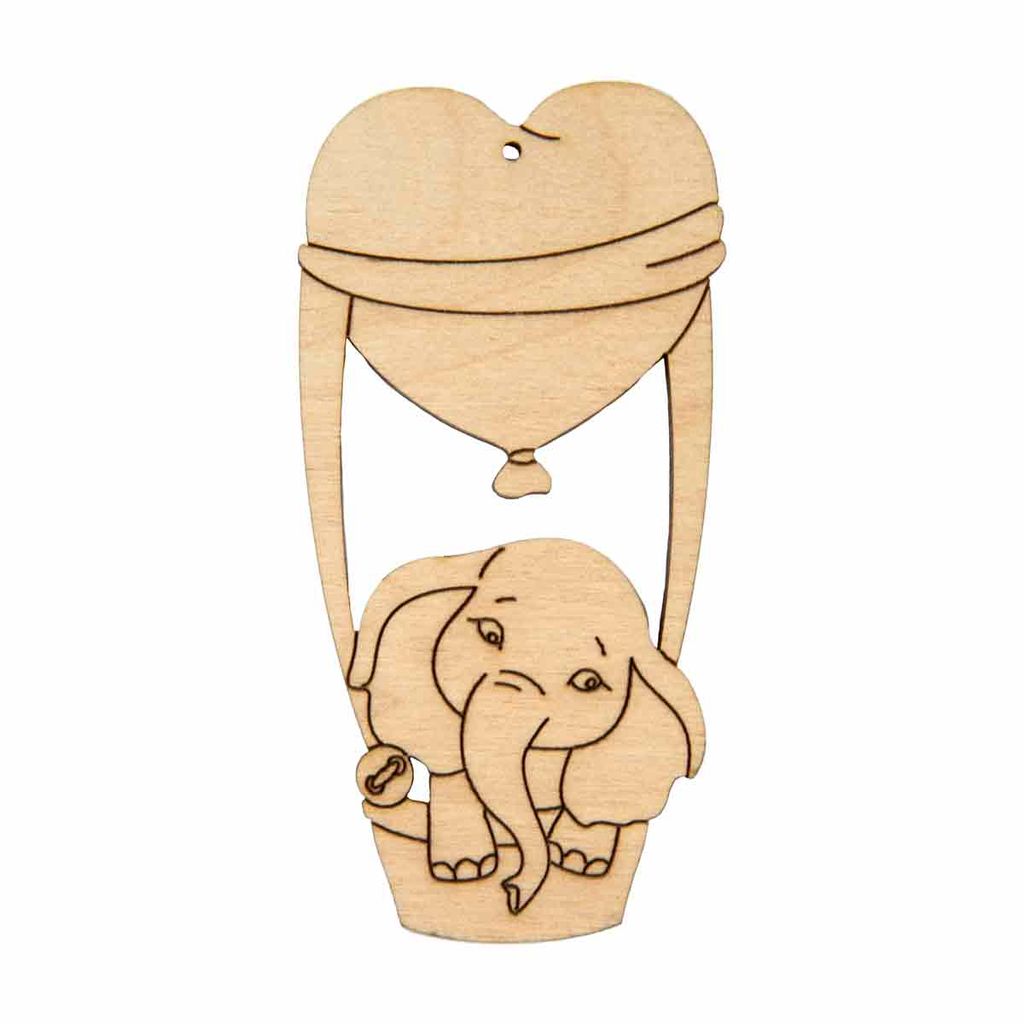 Заготовка для декорирования Mr. Carving ВД-1080 Подвеска Слоненок на воздушном шаре фанера 10.5 х 5 х 0.4 см