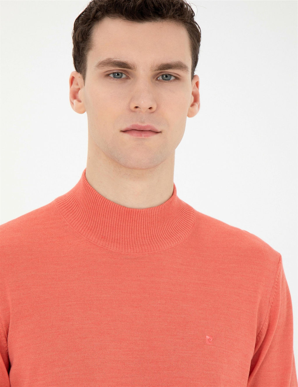 Somon Slim Fit Yar_m Bal_k__ Yaka Y_n Kar___ml_ Basic Triko Kazak - Pierre cardin фото 2