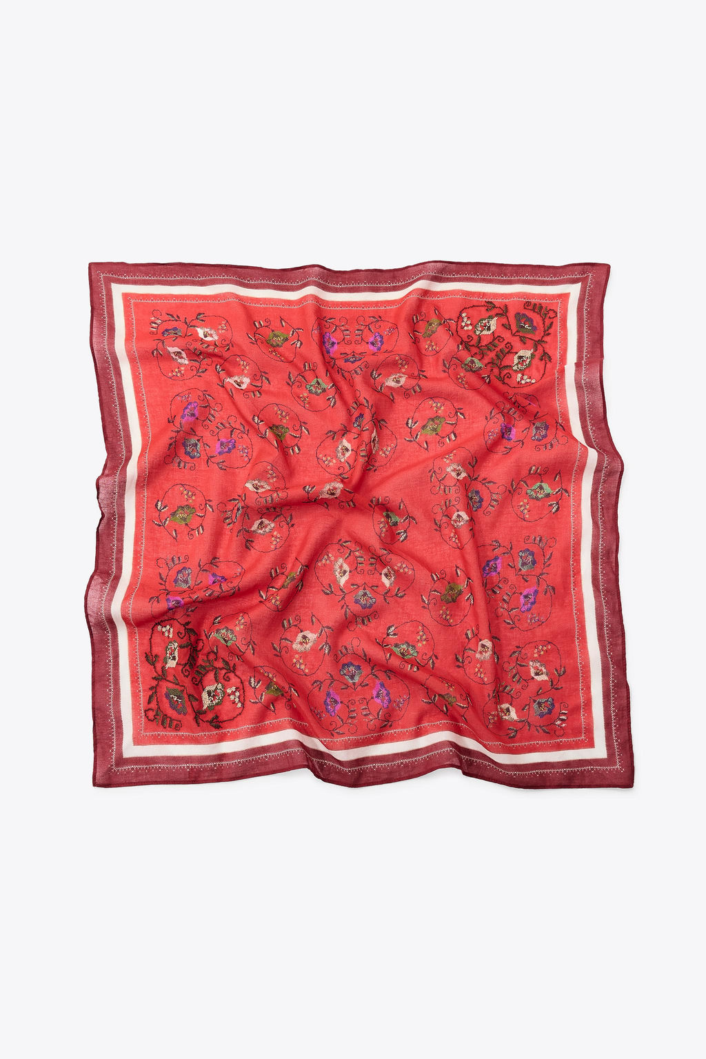 EMBROIDERED PRINT SCARF - Zara фото 4