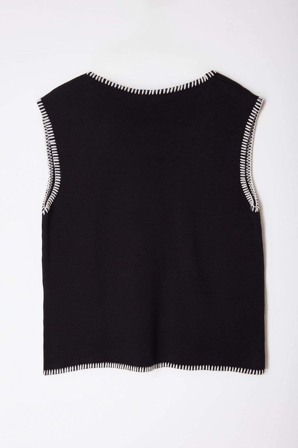 Trendyolmilla Siyah Regular V Yaka Renk Bloklu Yelek TWOAW25YE00025  фото 8