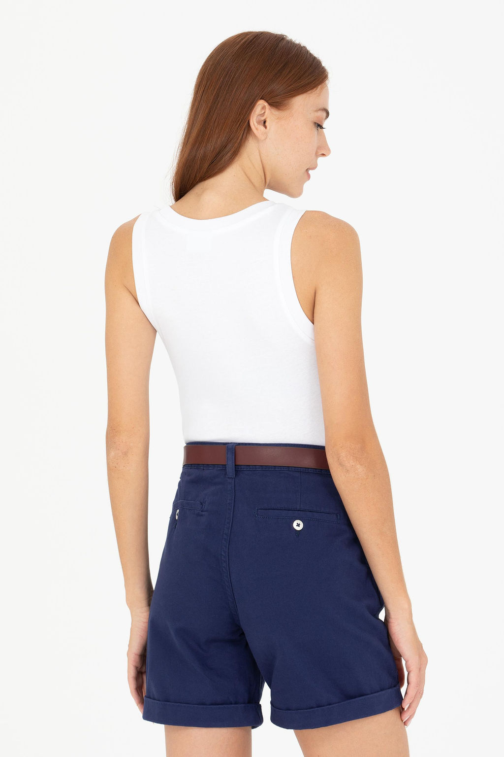 Kad_n Beyaz Bisiklet Yaka Kolsuz Ti__rt