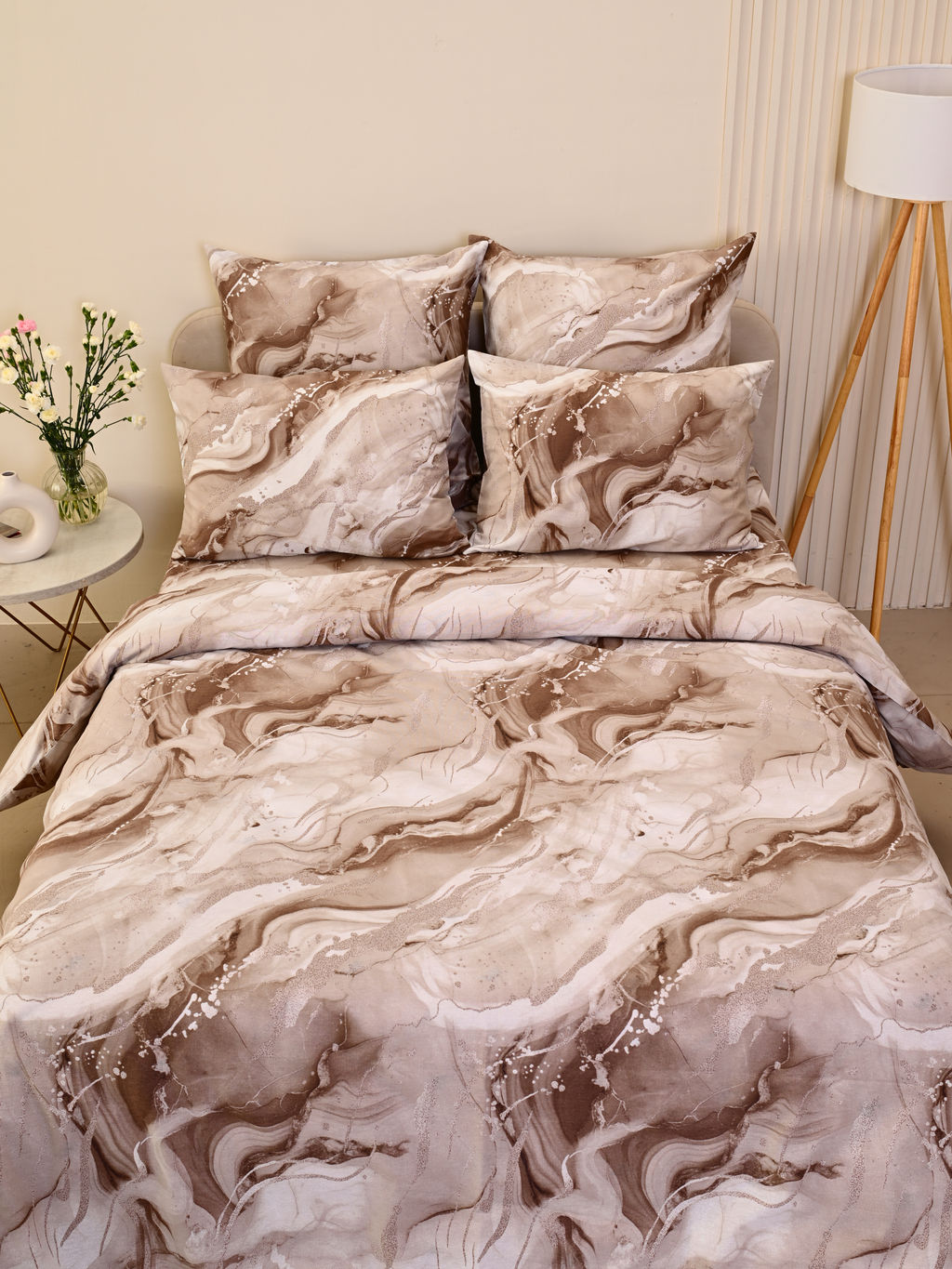 Пододеяльник бязь люкс на молнии - Мрамор 150х215
