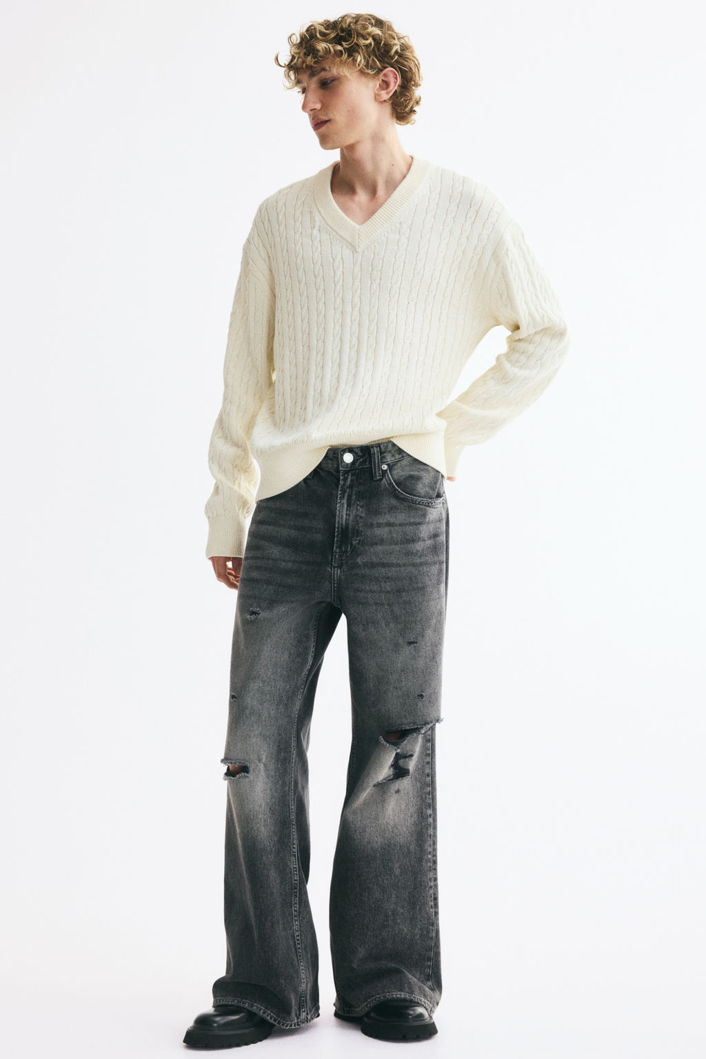 Loose Bootcut Jeans - H&m фото 5