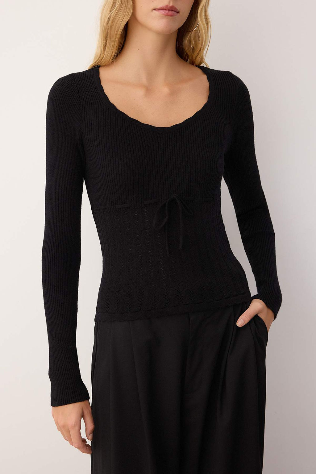 Siyah Premium Iplik/Ozel Iplik Triko Kazak TWOAW26KZ00215 - Trendyolmilla фото 3