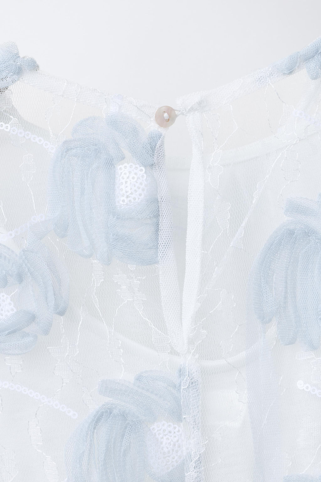 VESTIDO TUL BORDADOS / Azul / Blanco - Zara фото 4