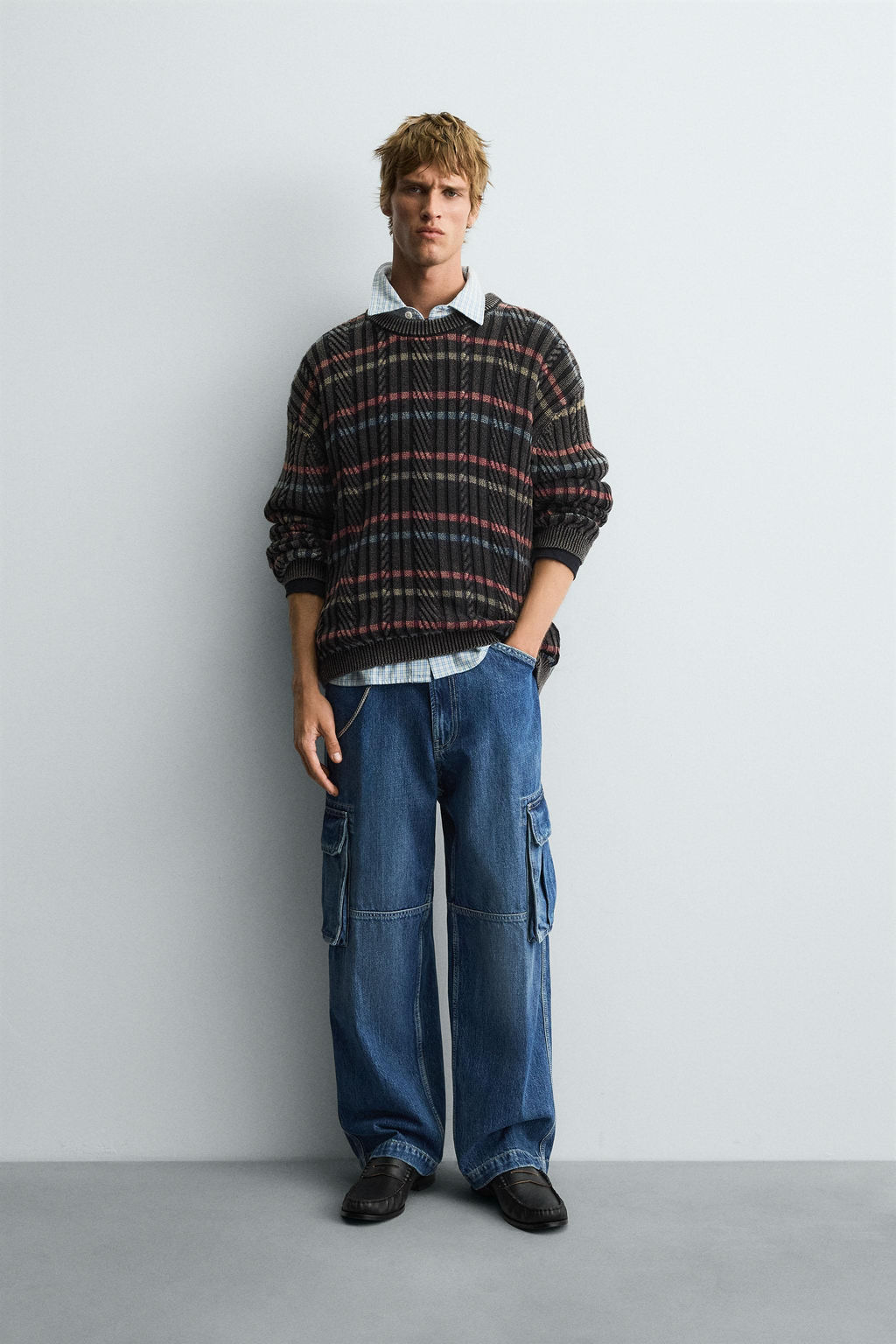 TEXTURED STRIPE SWEATER
