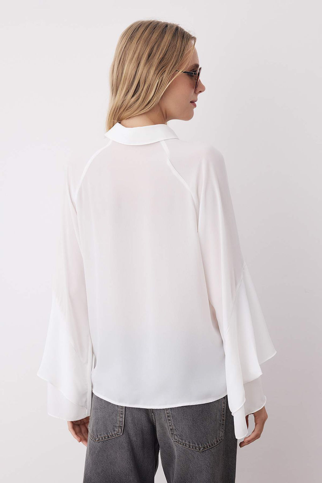 Beyaz Volan Detayl? Boho Dokuma Gomlek TWOAW26GO00021 - Trendyolmilla фото 4