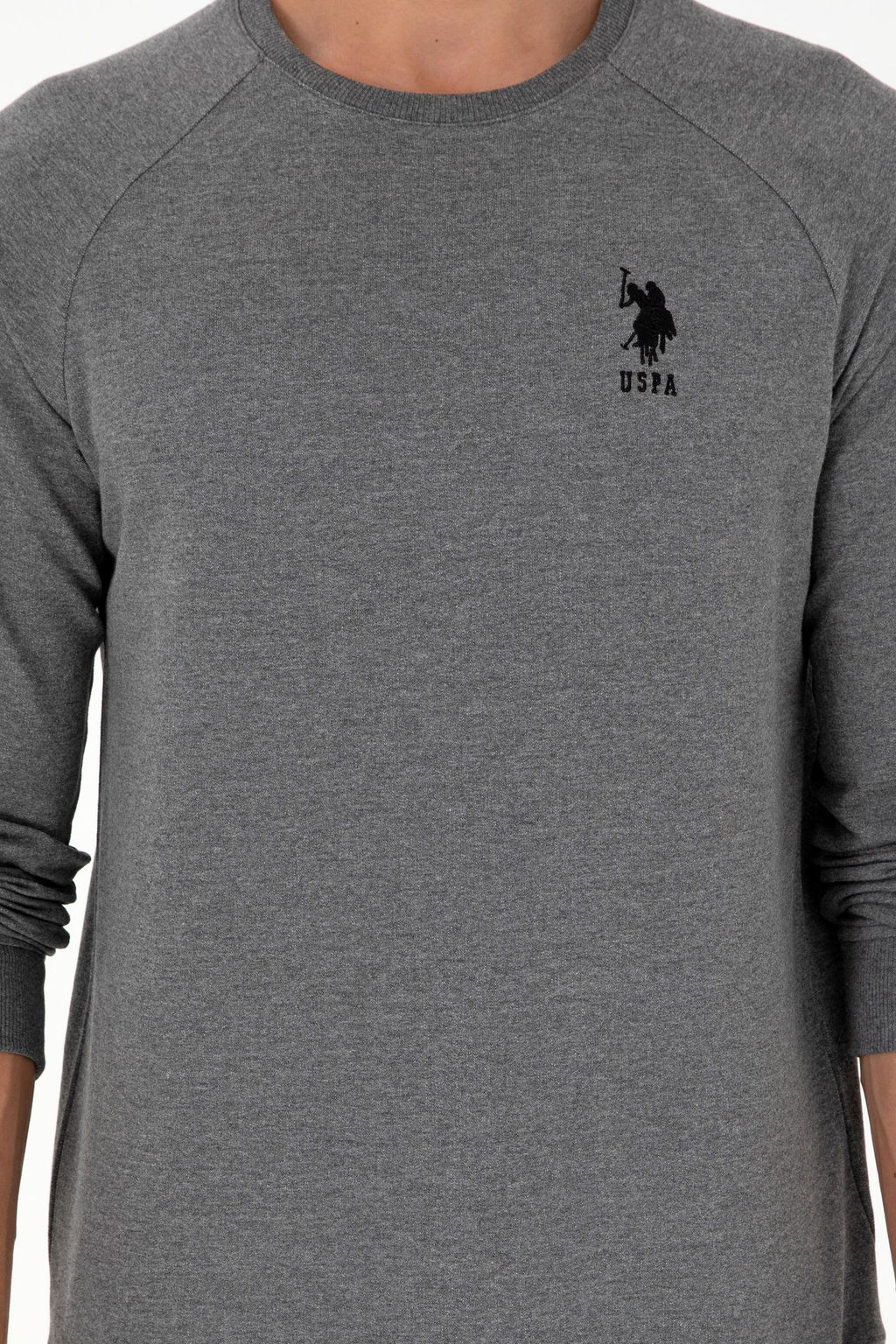 Erkek Antrasit Melanj Basic Sweatshirt