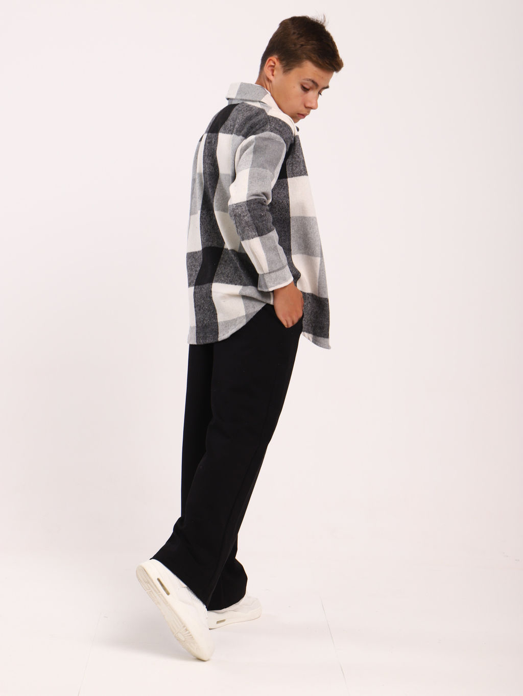 Рубашка Гранж коричневая клетка - Ладошки фото 56