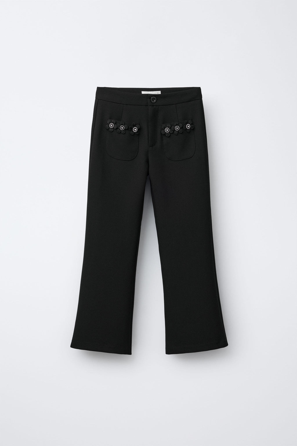 TROUSERS WITH FLORAL JEWEL DETAILS