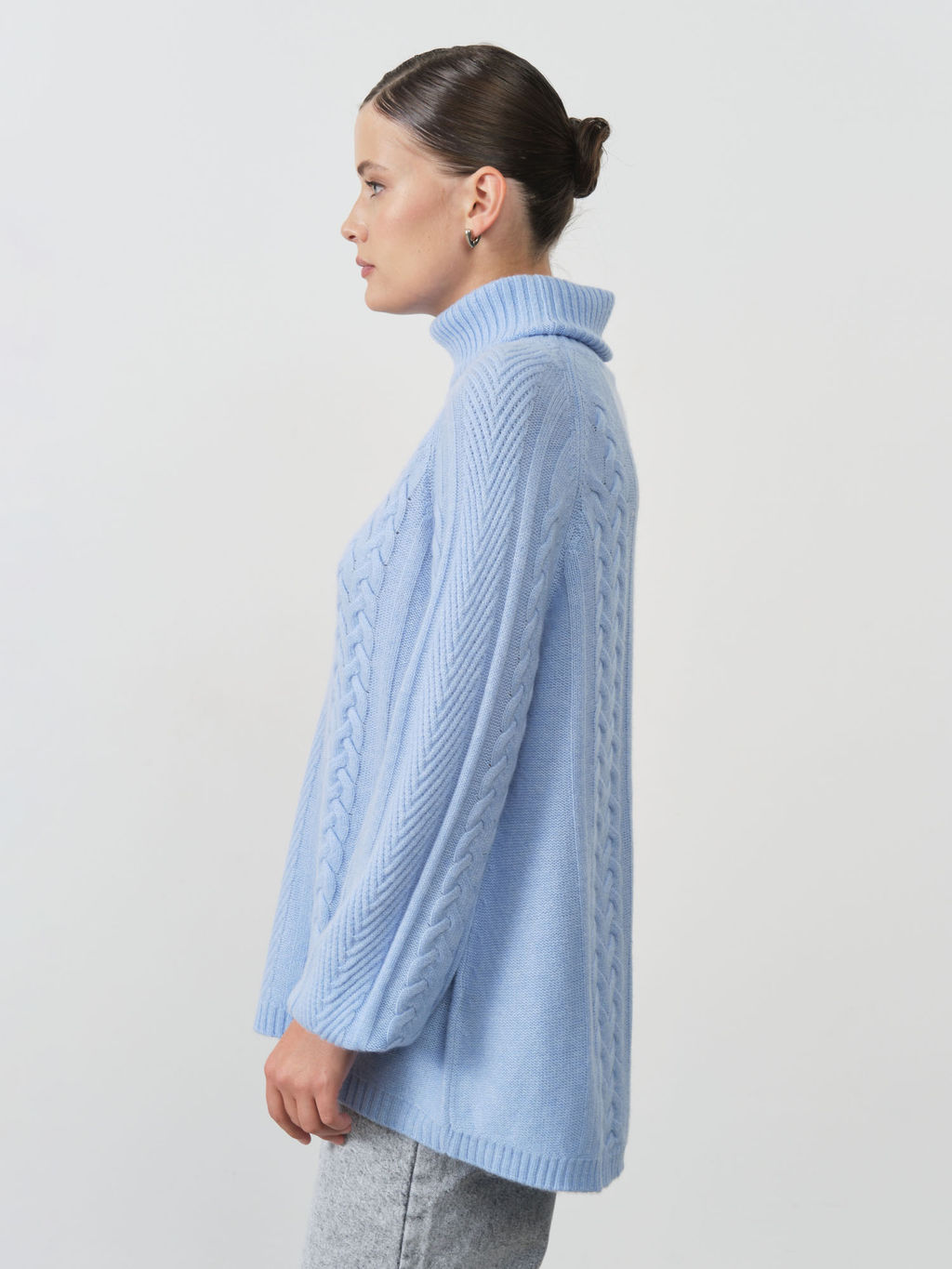 Свитер женский из кашемира 5056 голубой