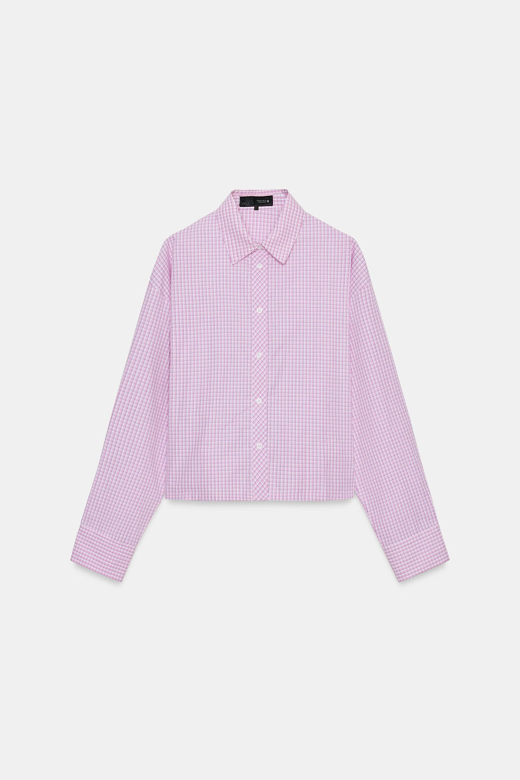 CAMISA CUADROS PINZAS ESPALDA / Rosa / Blanco - Zara фото 6