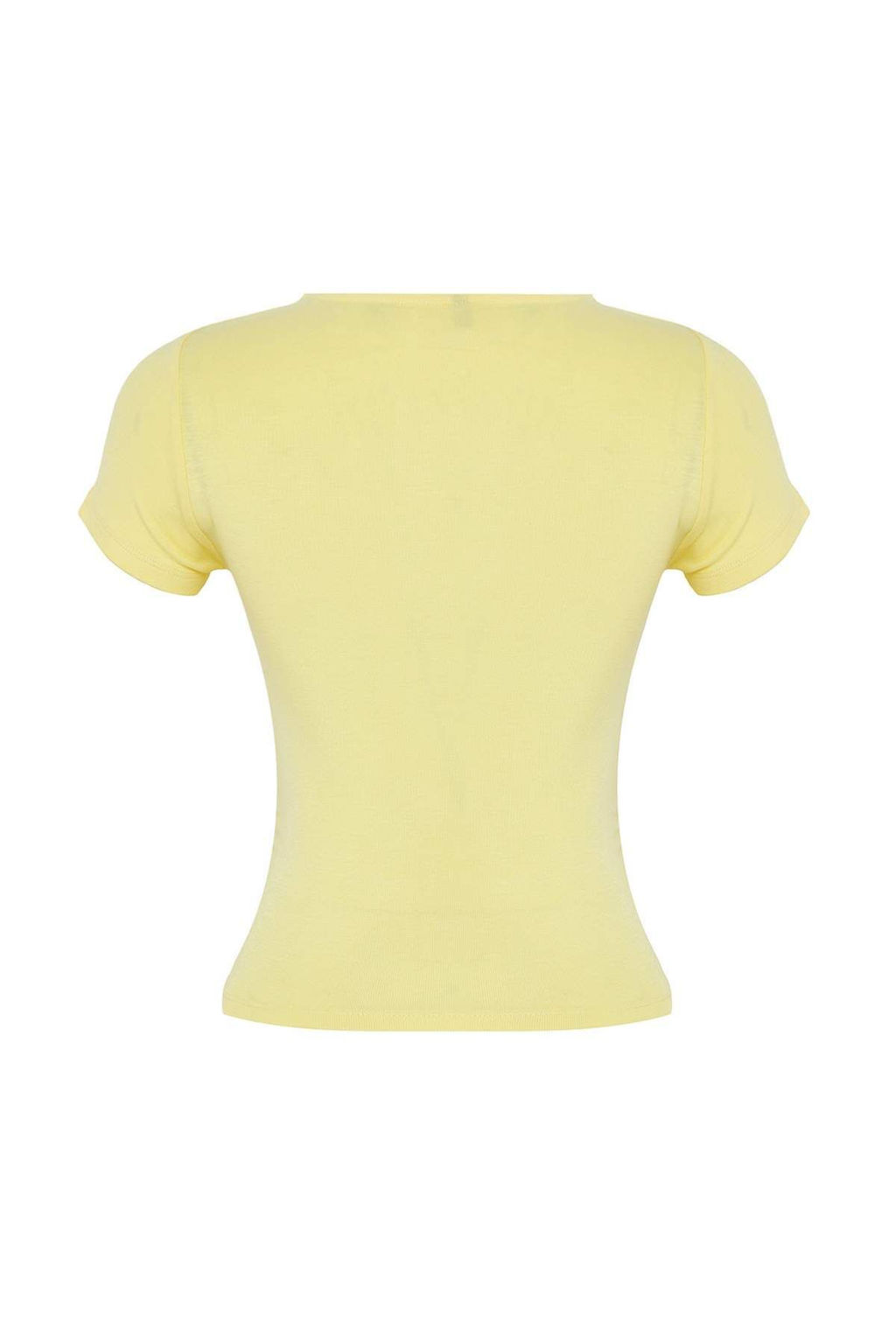 Ac?k Sar? Buzgu/Drape Detayl? Fitted Orme Bluz TWOSS25BZ00505