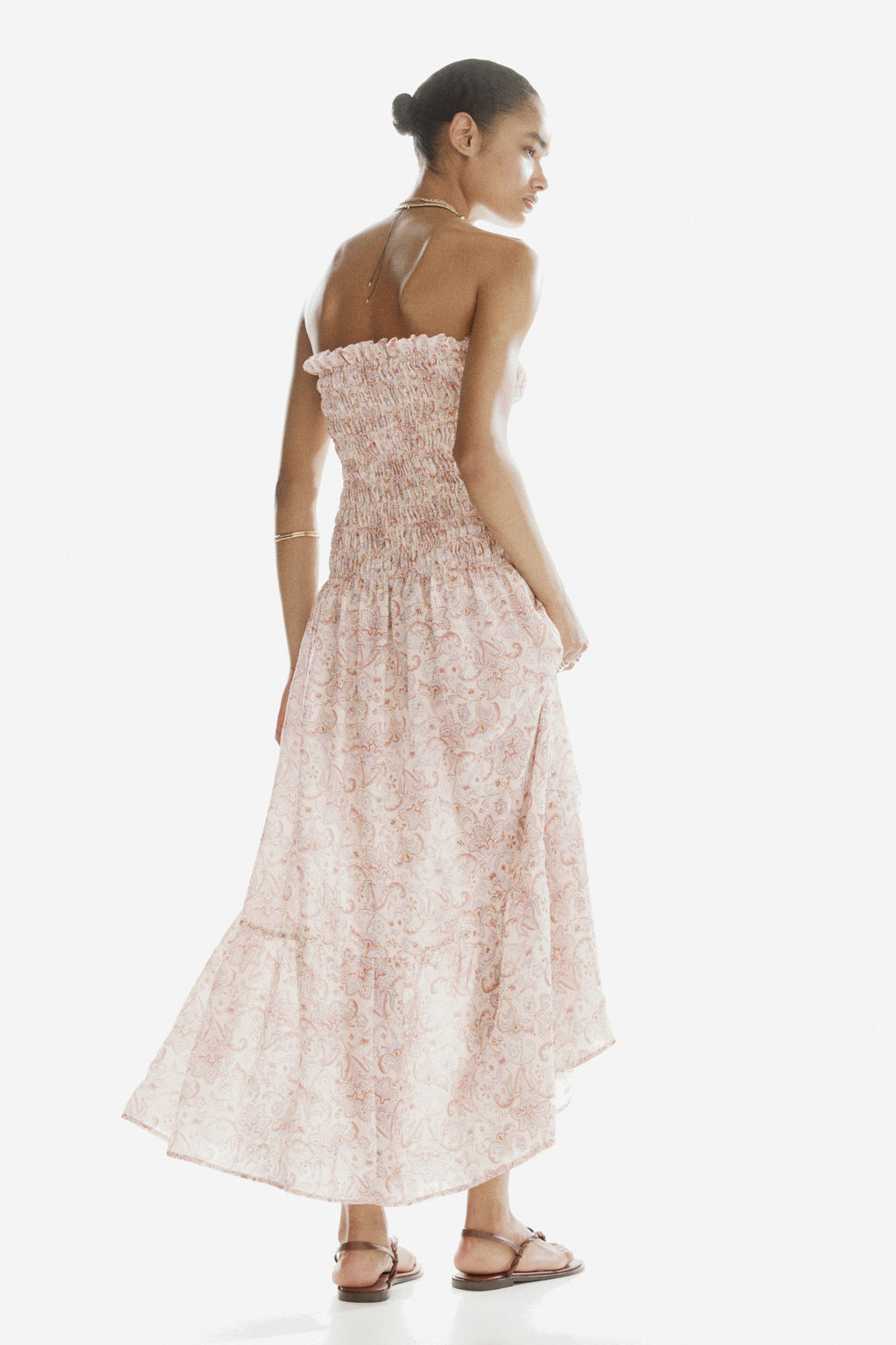 Vestido bandeau con cuerpo nido de abeja - H&m фото 7