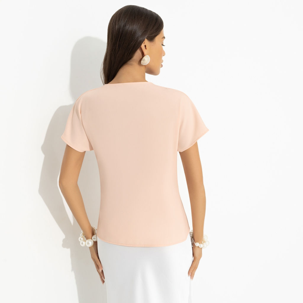 Блуза с декоративной драпировкой, Откройся желаниям (оранжевая) - Charutti фото 5