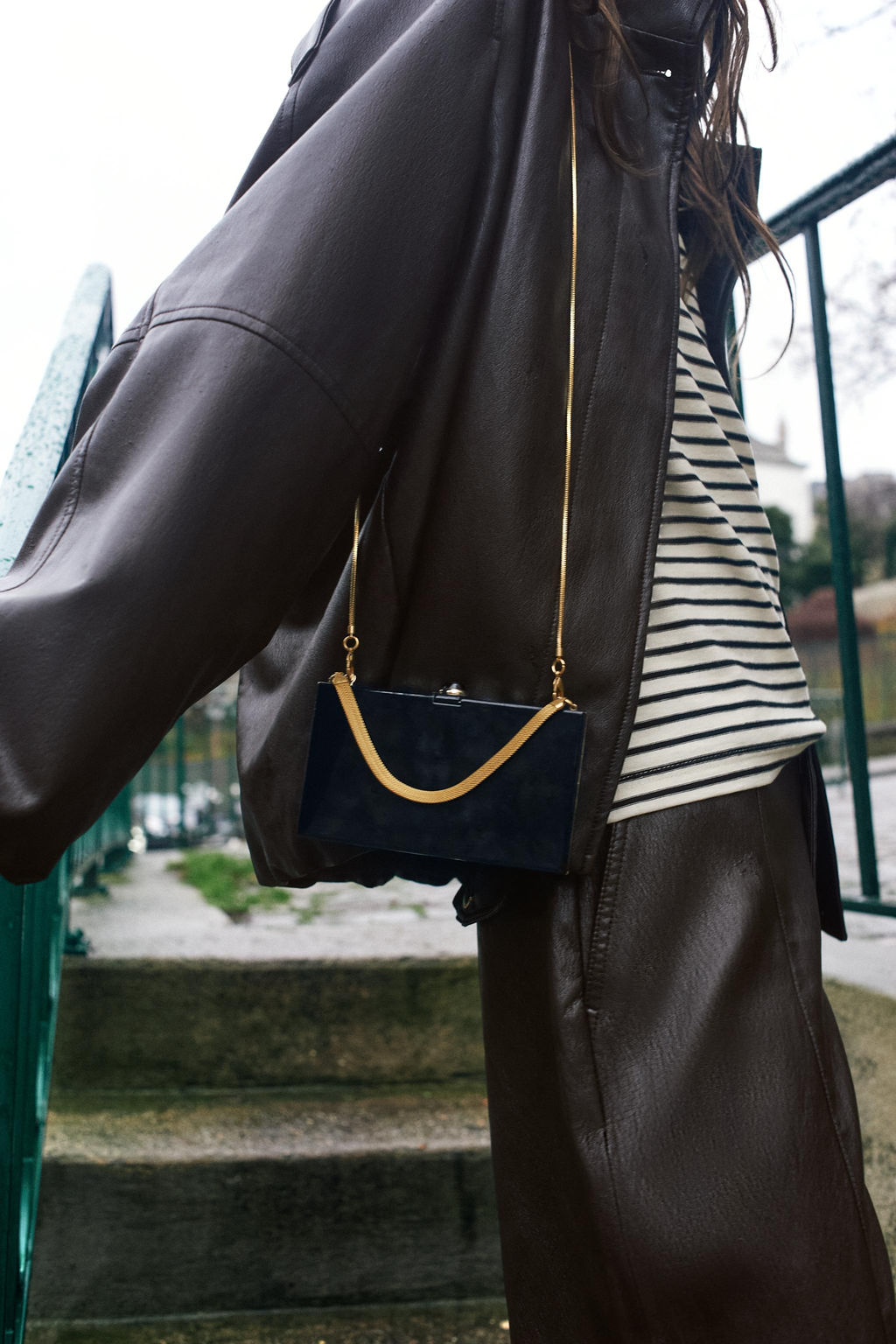 FAUX LEATHER HIGH-NECK JACKET - Zara фото 9
